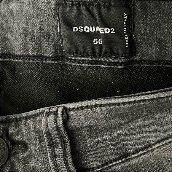 DSQUARED2 Jeans Mens 34x32 Cool Guy Slim Stretch Black Denim Made in Italy Rip - Picture 10 of 13